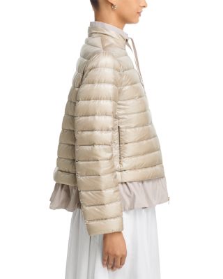Quilted Ruffle Hem Coat