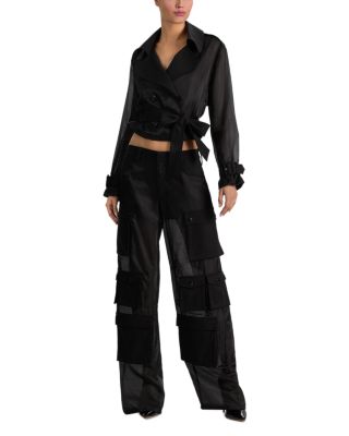 Olympia Mid Rise Sheer Pants