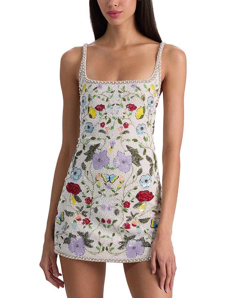Alice and Olivia Julia Embellished Scoop Neck Dress