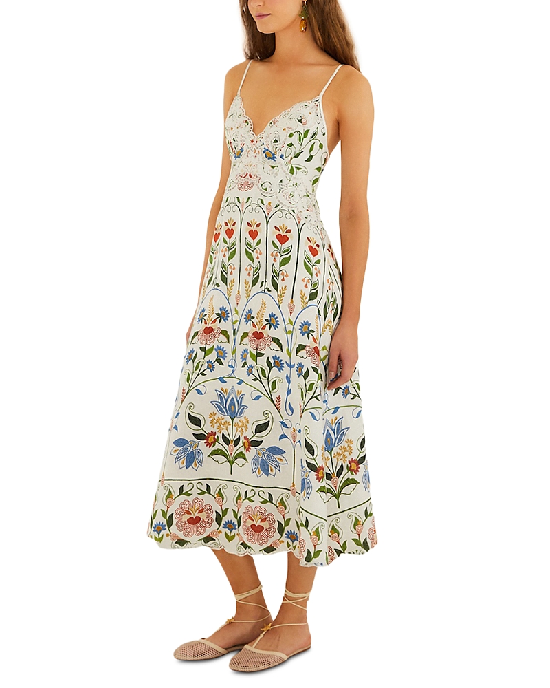 Farm Rio Stitched Garden Midi Dress