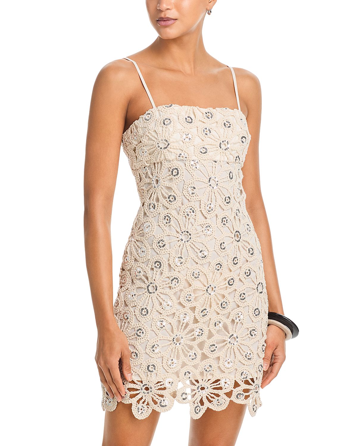 Aqua Mirror Crochet Mini Dress - Exclusive
