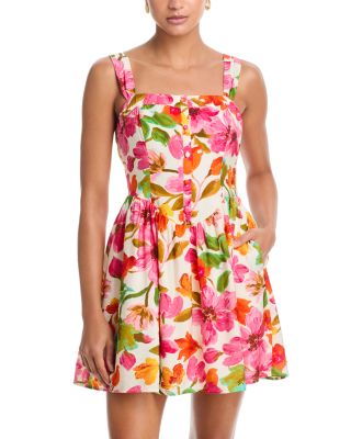 Floral Drop Waist Mini Dress - Exclusive