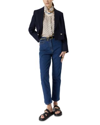 Amandyne High Rise Ankle Straight Jeans in Blue