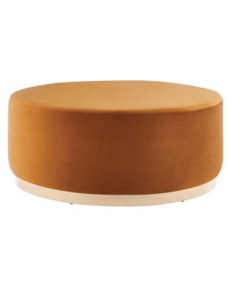Tilden Large 38" Round Performance Velvet Upholstered Ottoman
