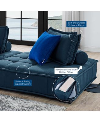 Saunter Tufted Fabric Armless Chair