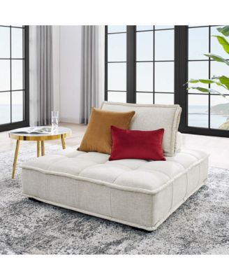 Saunter Tufted Fabric Armless Chair