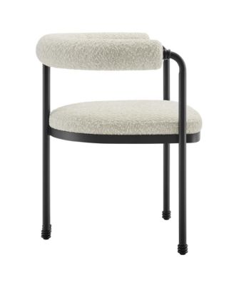 Turin Curved Back Boucle and Metal Dining Accent Chair