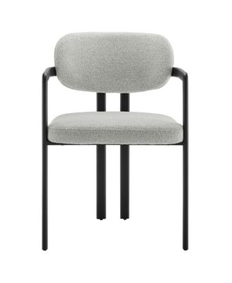 Elio Barrel Fabric and Metal Dining Chair