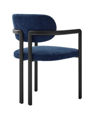 Elio Barrel Fabric and Metal Dining Chair