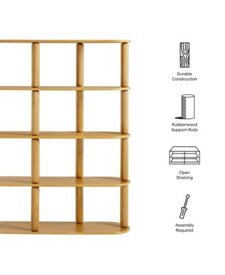 Arcus 4-Tier Oval Wood Bookshelf