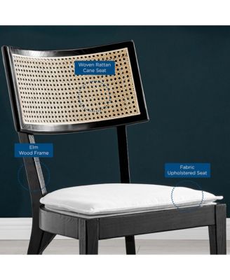 Caledonia Fabric Upholstered Wood Dining Chair, Set of 2