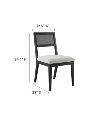 Nimba Faux Rattan Fabric Dining Chairs, Set of 2