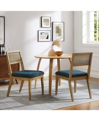 Nimba Faux Rattan Fabric Dining Chairs, Set of 2