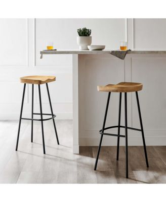 Concord Backless Wood Bar Stools, Set of 2