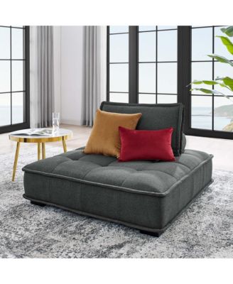 Saunter Tufted Fabric Armless Chair