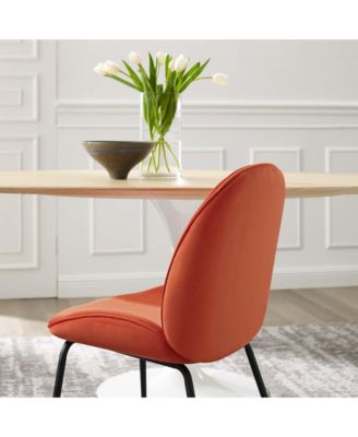 Scoop Black Powder Coated Steel Leg Performance Velvet Dining Chairs, Set of 2