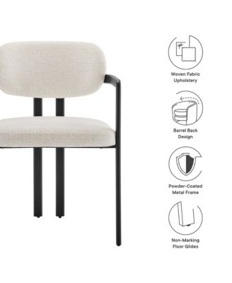 Elio Barrel Fabric and Metal Dining Chair