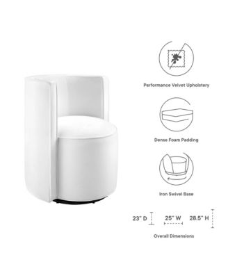 Della Performance Velvet Fabric Swivel Chair