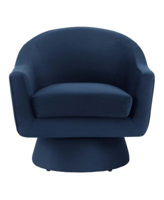 Astral Performance Velvet Fabric and Wood Swivel Chair