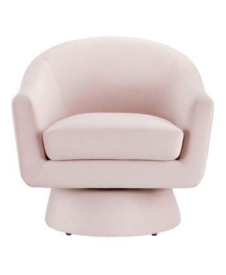 Astral Performance Velvet Fabric and Wood Swivel Chair