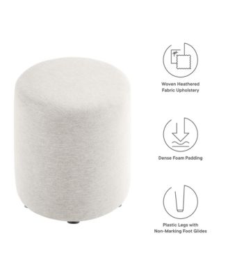 Callum 16" Round Woven Heathered Fabric Upholstered Ottoman