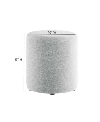 Callum 16" Round Woven Heathered Fabric Upholstered Ottoman