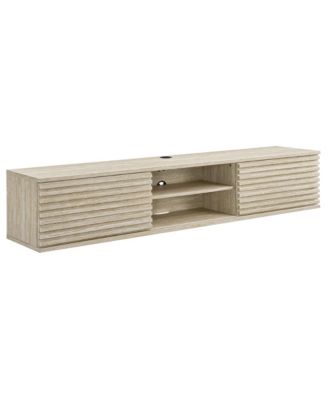 Render 70" Faux Travertine Wall-Mount Media Console TV Stand