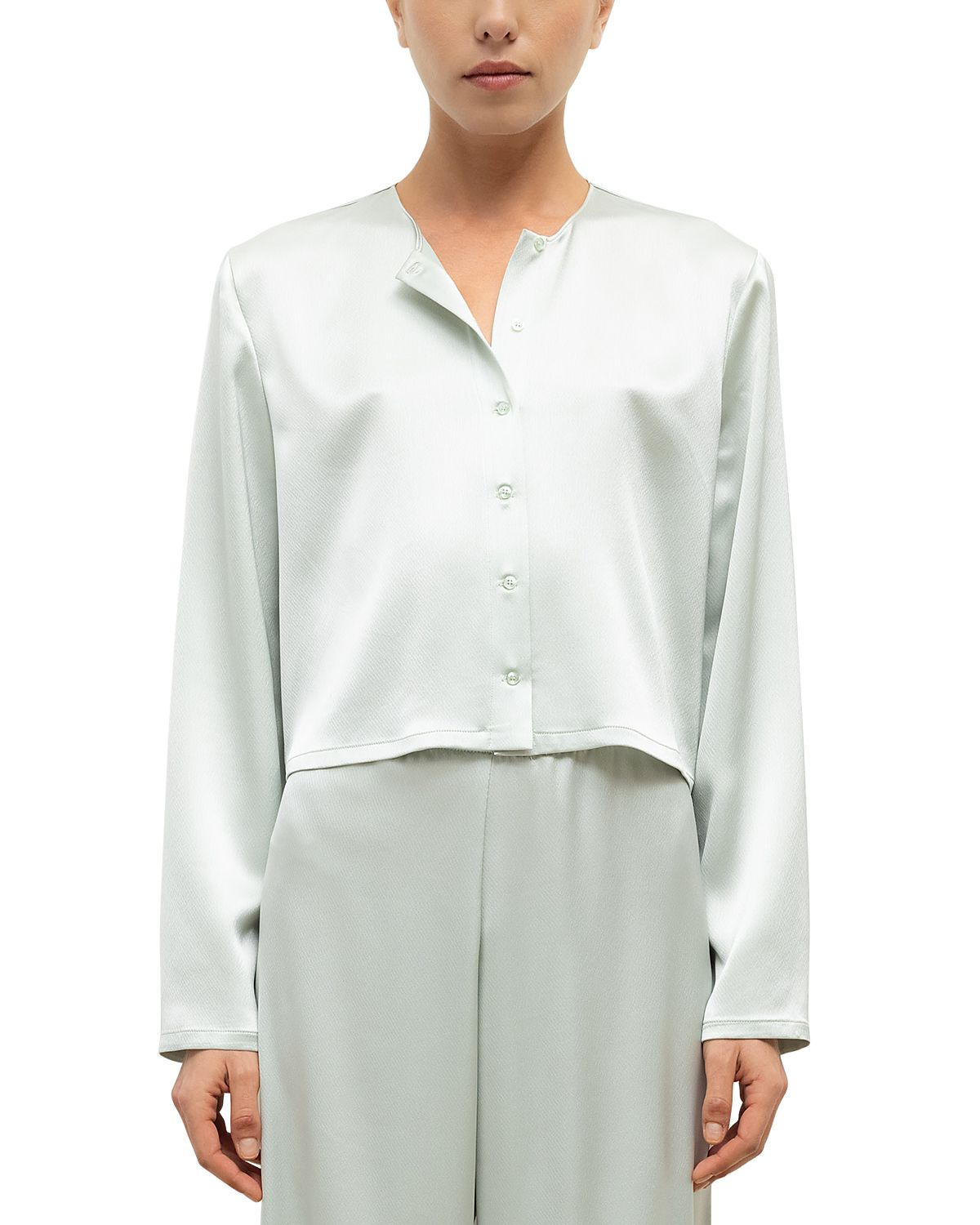 Leset Crewneck Button Front Cardigan