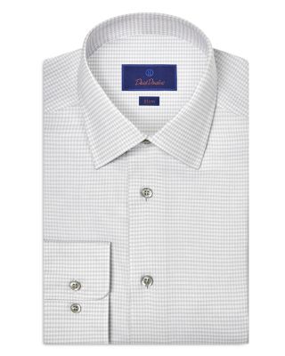 Slim Fit Stretch Twill Micro Check Dress Shirt