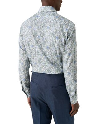 Slim Fit Floral Twill Dress Shirt