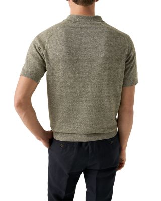 Linen Blend Knit Polo Shirt