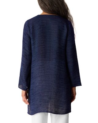 Linen Gauze Strata V Neck Long Top 