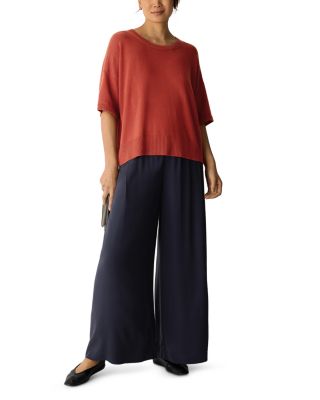 Silk Georgette Crepe Wide Ankle Pants