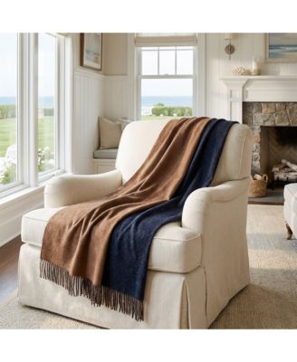 The Gentlemen's Collection Reversible Double Cloth Lambswool Throw