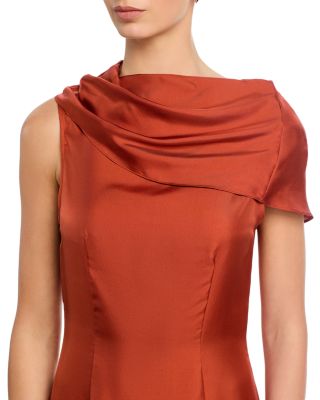 Silk Funnel Neck Dress