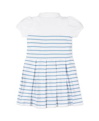  Girls' Organic Puff Sleeve Pique Polo Dress - Little Kid, Big Kid