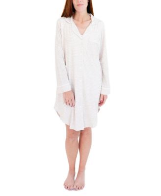  Oatmeal Stripe Bamboo Sleepshirt
