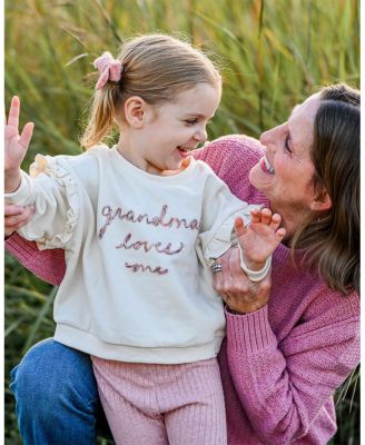 Girls' Ruffle Slouch Grandma Loves Me Sweatshirt - Baby, Little Kid