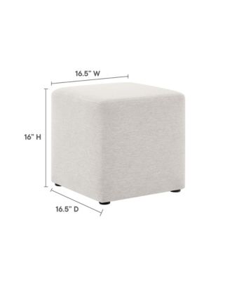  Callum 17" Square Woven Heathered Fabric Upholstered Ottoman