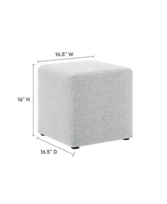  Callum 17" Square Woven Heathered Fabric Upholstered Ottoman