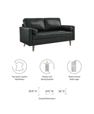  Valour Leather Loveseat