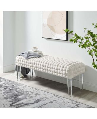 Prologue Woven Performance Velvet Ottoman