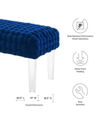Prologue Woven Performance Velvet Ottoman