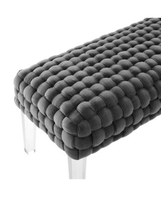Prologue Woven Performance Velvet Ottoman