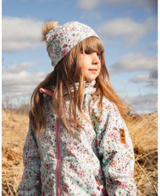 Girls' Stretch Jersey Hat Mini Flower Print with Pompom - Baby
