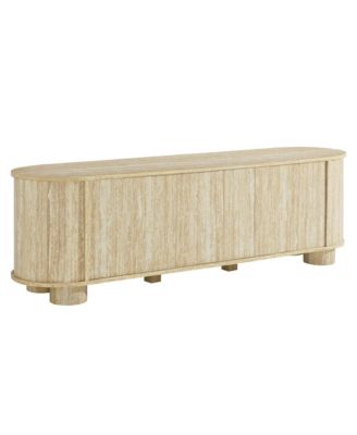  Overture 63” Oval Faux Travertine TV Stand