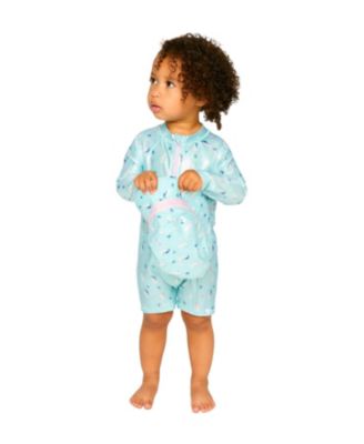 Girls' One-Piece Long Sleeve Seahorse Rashguard - Little Kid