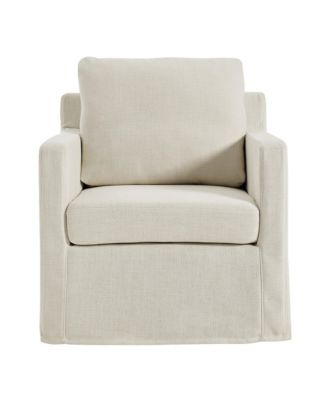  Serene Fabric Slipcovered Swivel Armchair