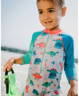 Boys' One-Piece Long Sleeve Dinosaur Print Rashguard - Baby