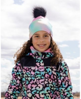  Girls' Stretch Jersey Hat with Pompom - Little Kid, Big Kid